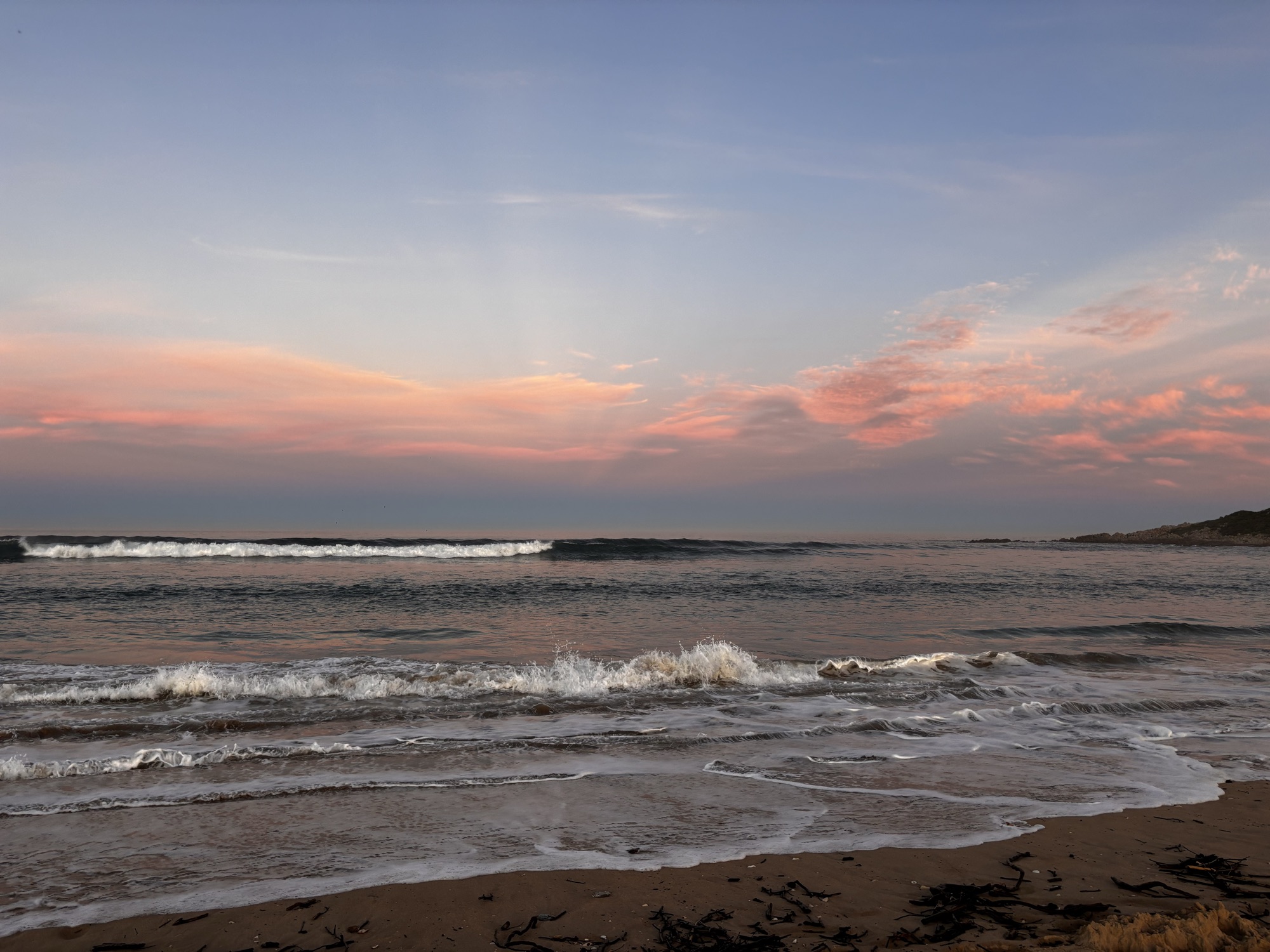 Atardecer en una playa de la Garden Route
