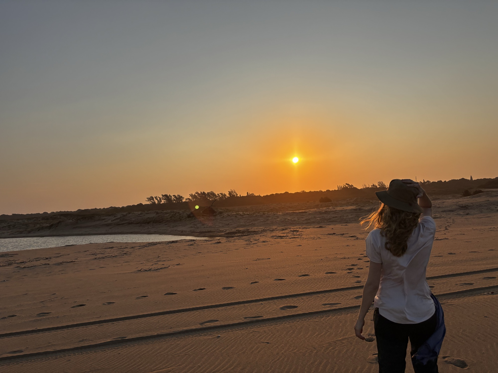 Atardecer en una playa cerca de Santa Lucía