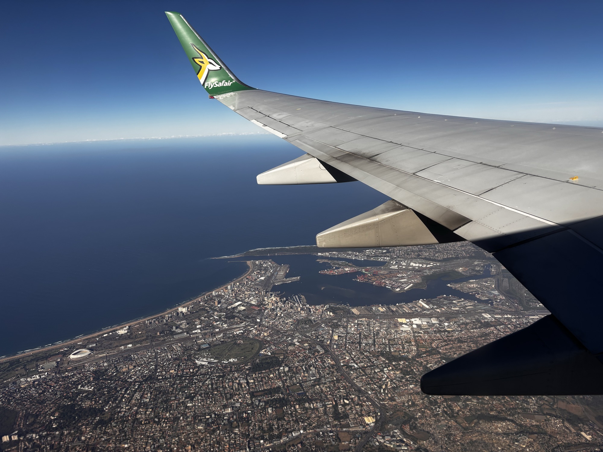 Santa Lucía y el humedal de iSimangaliso desde el avión