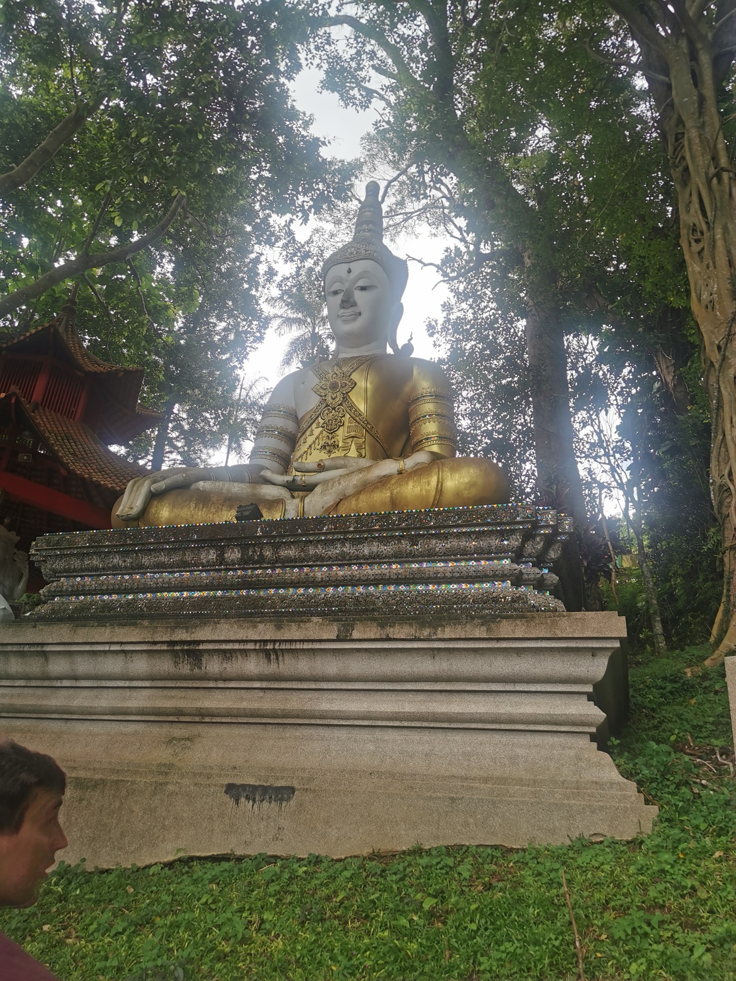 Gran cabeza de Buda en el camino de subida al templo de Doi Suthep